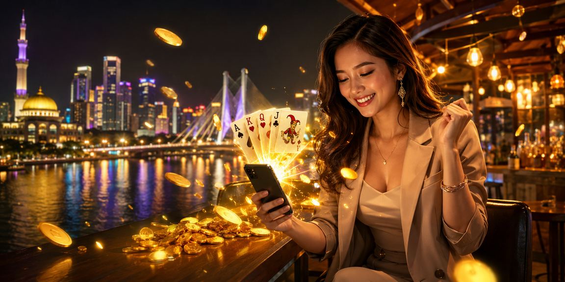 A player in Selangor enjoying online card games with friends at magnum88